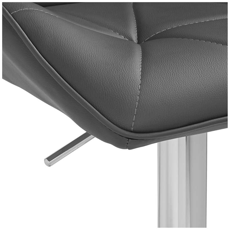 Image 6 Boulton Gray Faux Leather Adjustable Swivel Bar Stool more views