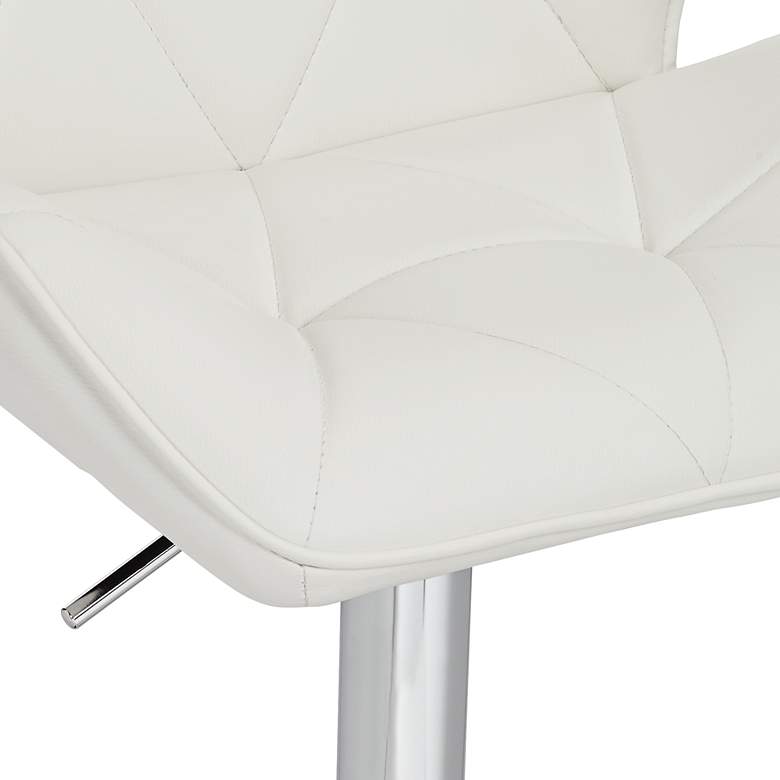 Image 4 Boulton White Faux Leather Adjustable Swivel Bar Stool more views