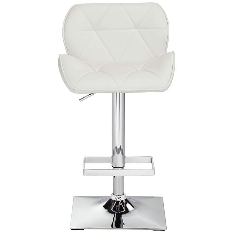 Image 7 Boulton White Faux Leather Adjustable Swivel Bar Stool more views