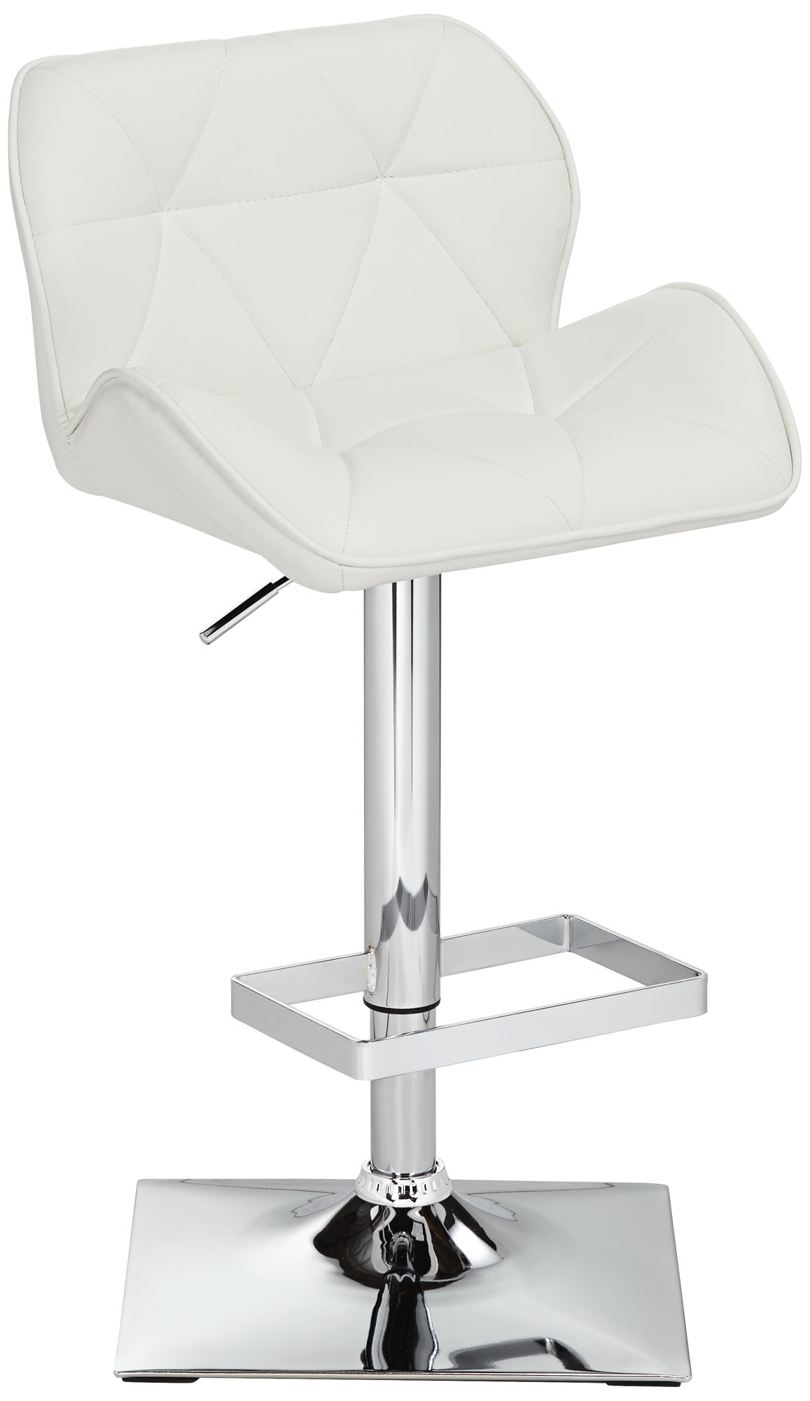 Boulton White Faux Leather Adjustable Swivel Bar Stool