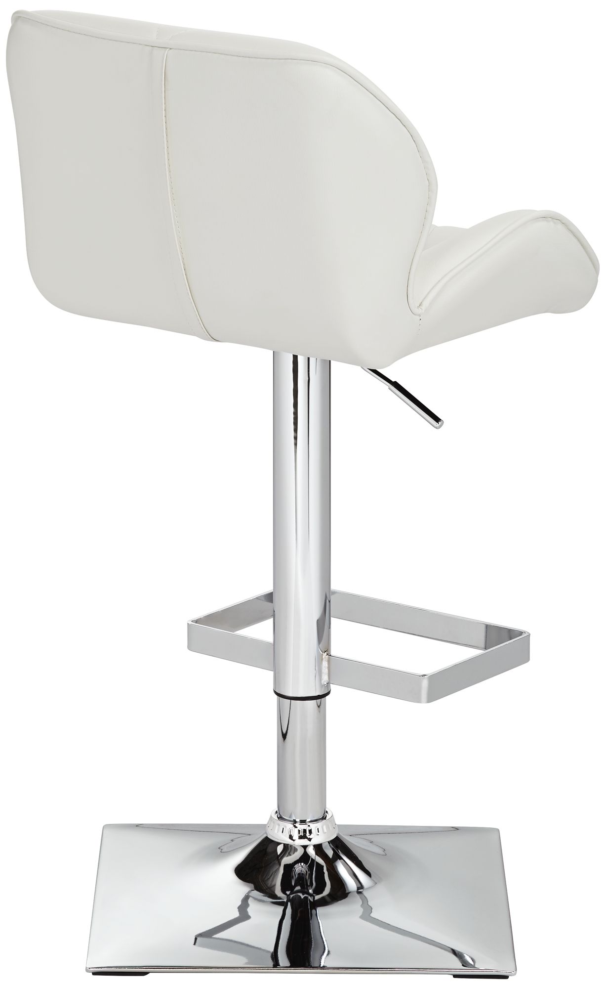 Boulton White Faux Leather Adjustable Swivel Bar Stool