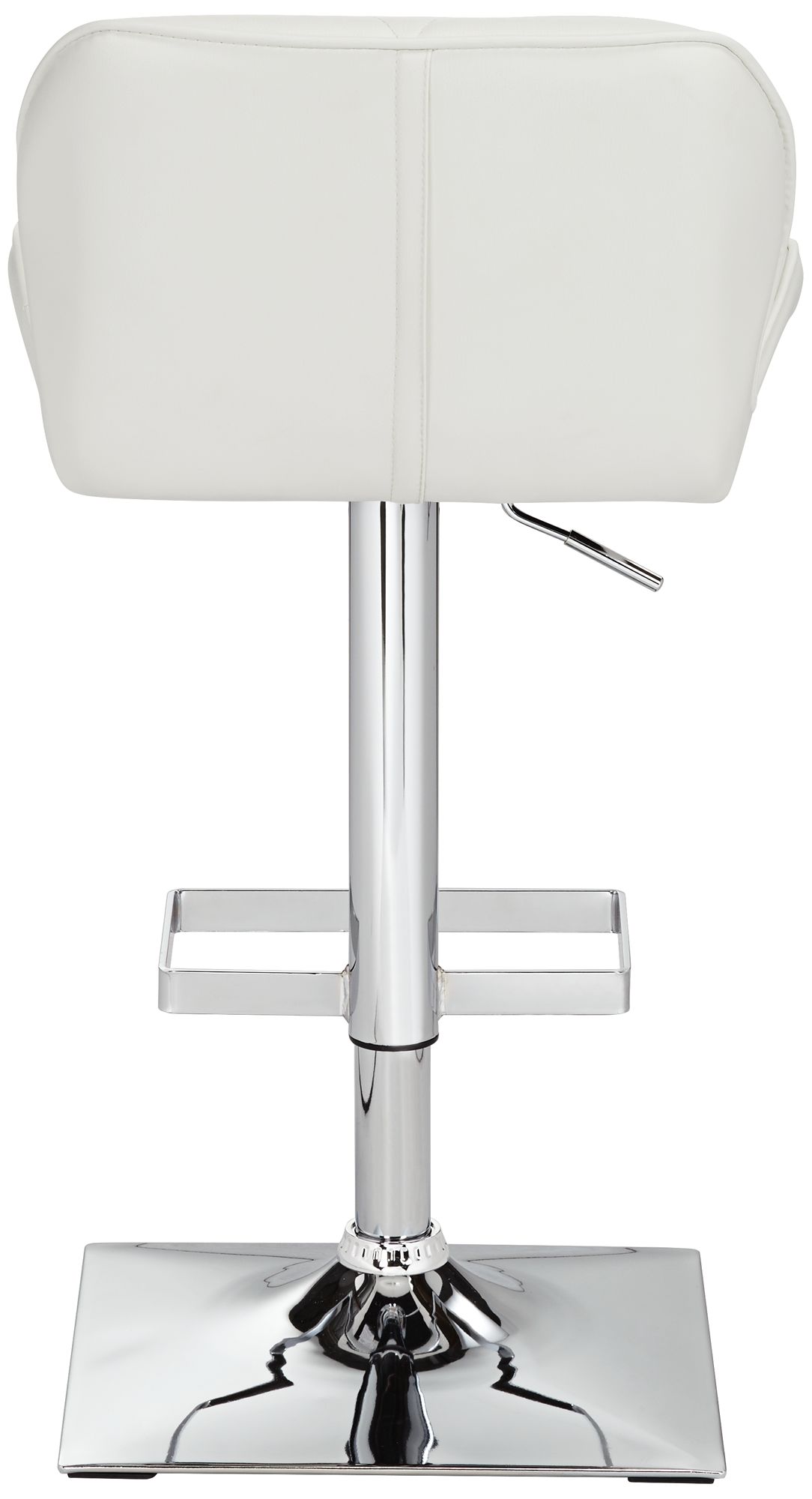 Boulton White Faux Leather Adjustable Swivel Bar Stool