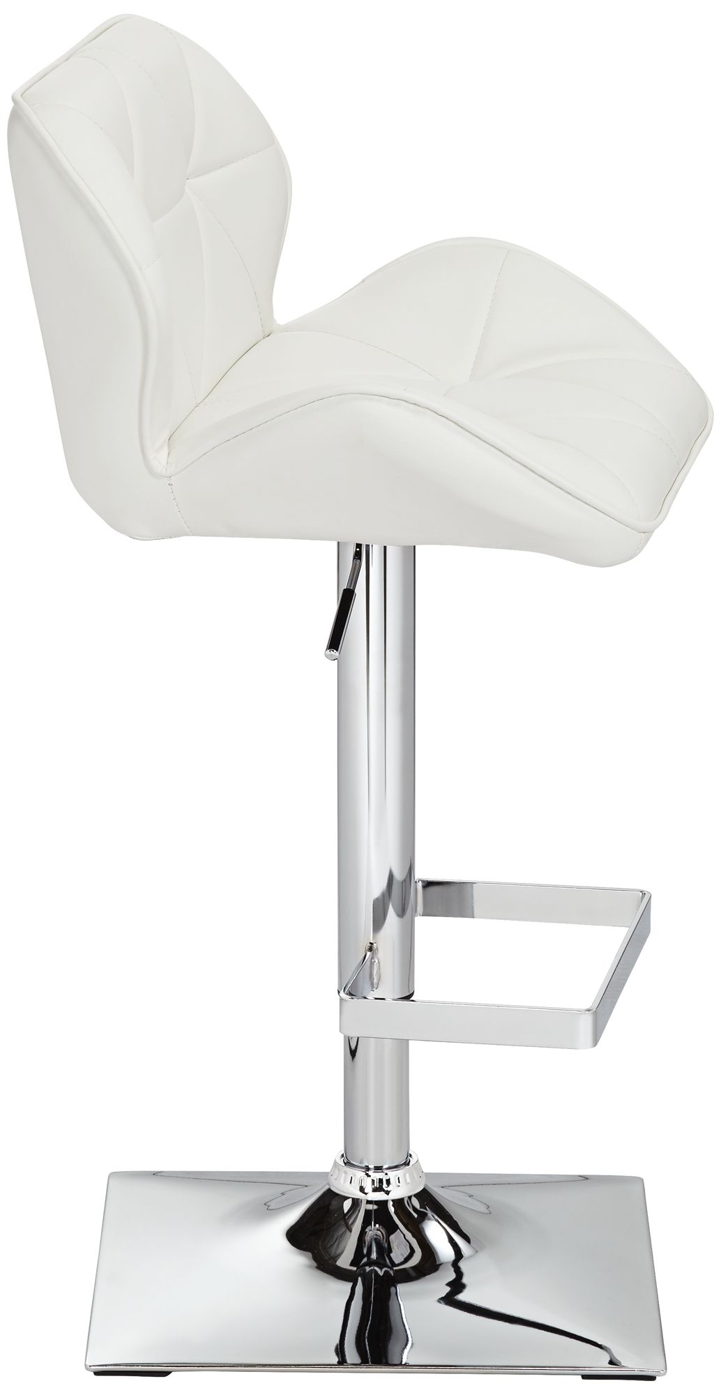 Boulton White Faux Leather Swivel Adjustable Stools Set of 2
