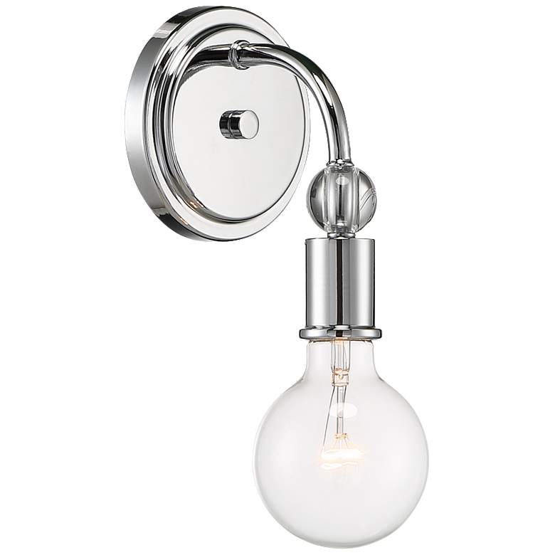Image 1 Bounce; 1 Light; Wall Sconce; Polished Nickel Finish with K9 Crystal