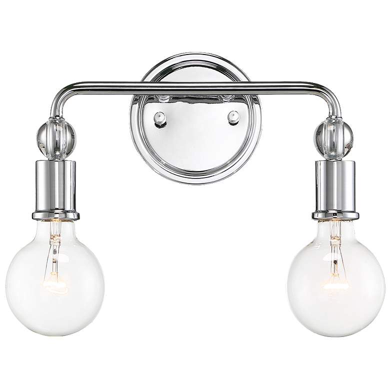 Image 1 Bounce; 2 Light; Vanity; Polished Nickel Finish with K9 Crystal