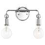 Bounce; 2 Light; Vanity; Polished Nickel Finish with K9 Crystal