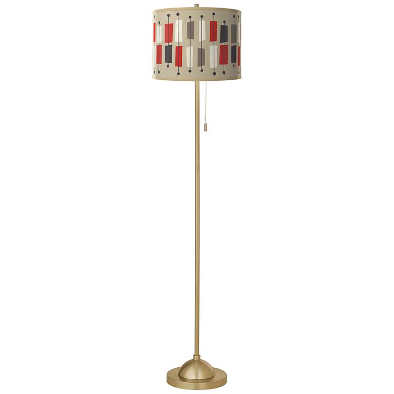 Image 2 Bounce Giclee Warm Gold Stick Floor Lamp