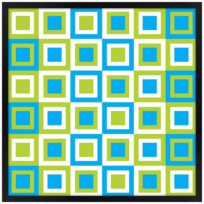 Bouncing Boxes 21&quot; Square Black Giclee Wall Art
