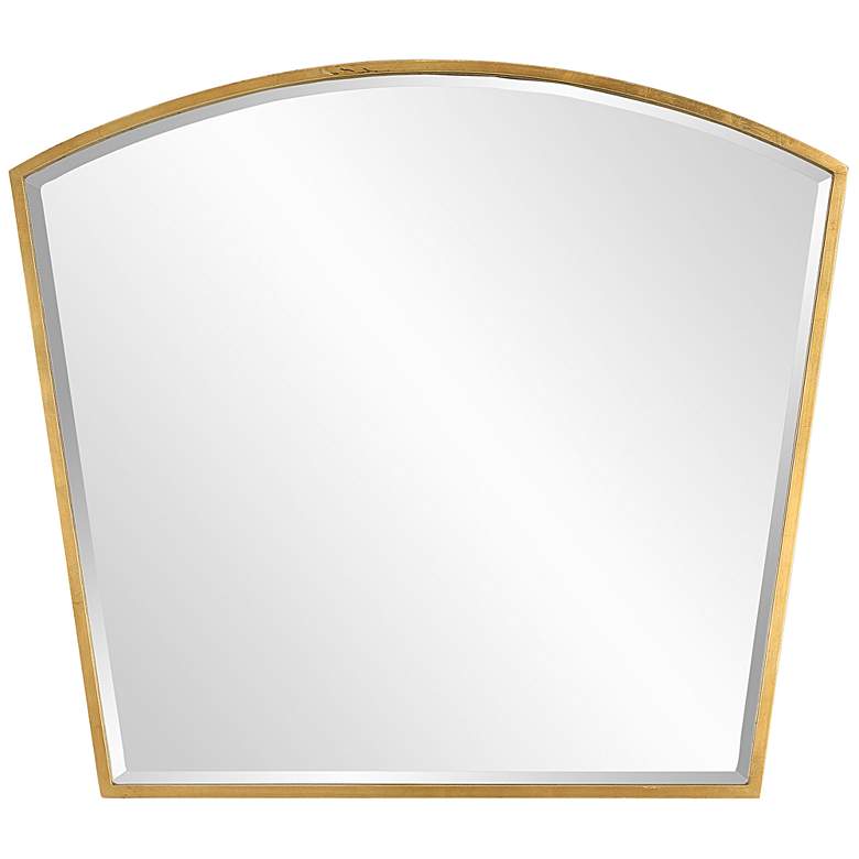 Image 1 Boundary Antiqued Gold Leaf 36" x 31 3/4" Arch Wall Mirror