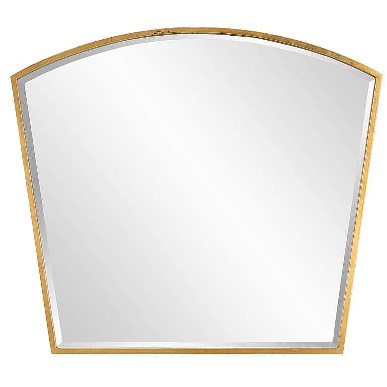 Image 2 Boundary Antiqued Gold Leaf 36" x 31 3/4" Arch Wall Mirror