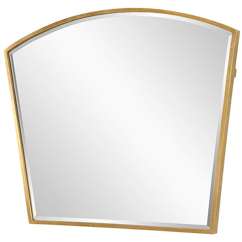 Image 4 Boundary Antiqued Gold Leaf 36" x 31 3/4" Arch Wall Mirror more views