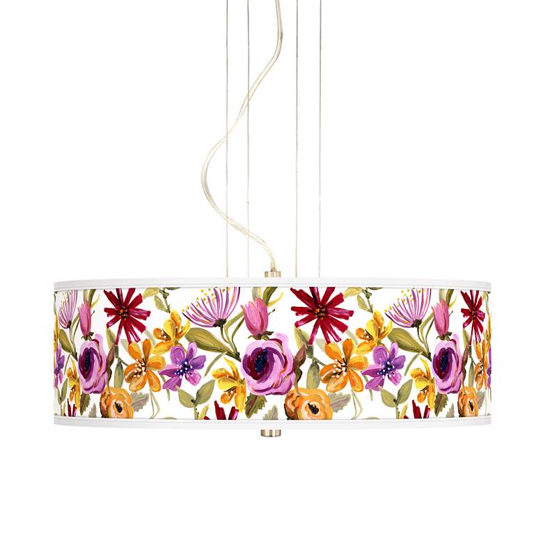 Image 1 Bountiful Blooms 20 inch Wide 3-Light Pendant Chandelier