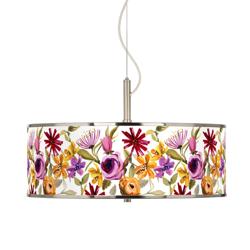 Bountiful Blooms Giclee Glow 20&quot; Wide Pendant Light