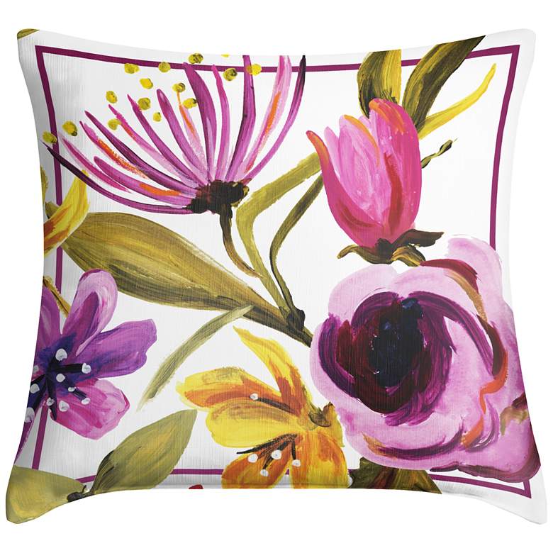 Image 1 Bountiful Blooms I 18 inch Square Throw Pillow