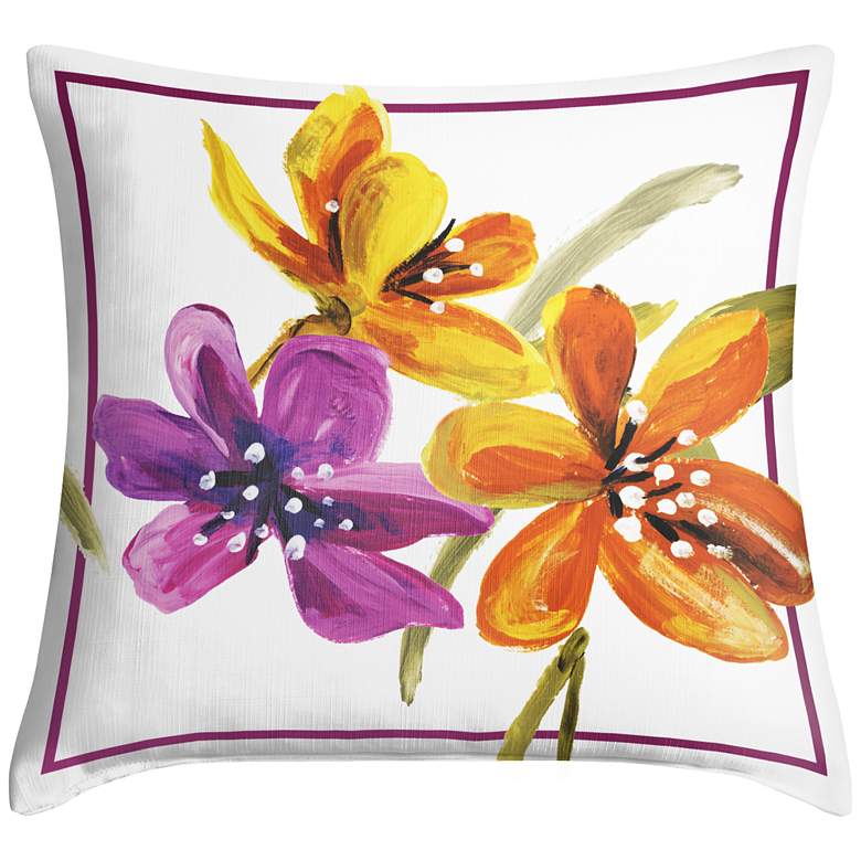 Image 1 Bountiful Blooms III 18 inch Square Throw Pillow