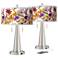 Bountiful Blooms Vicki Nickel USB Table Lamps Set of 2