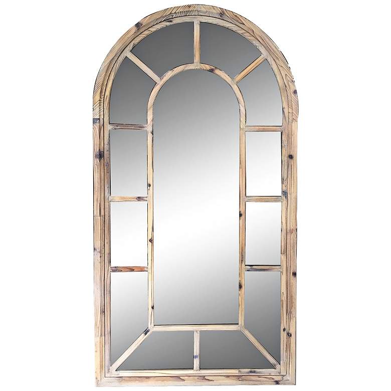 Image 1 Bounty Natural Wood 32 inch x 59 3/4 inch Arched Floor Mirror