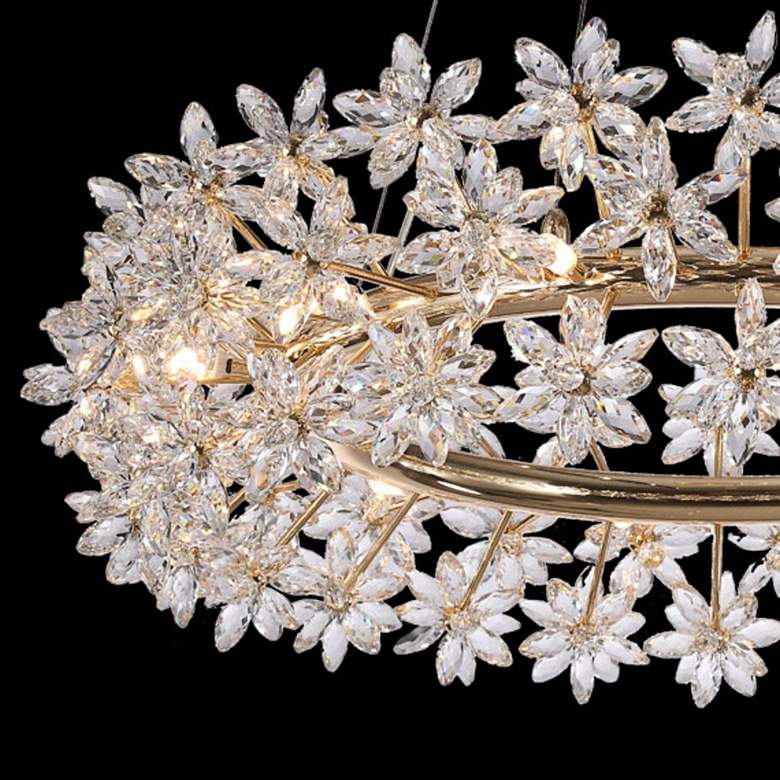 Image 2 Bouquet 31 1/2" Wide Gold Crystal 12-Light Oblong Chandelier more views