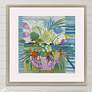 Bouquet Bunch 42" Square Framed Giclee Wall Art in scene