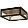 Bourbon 12" Wide Matte Black and Gold Outdoor Ceiling Light