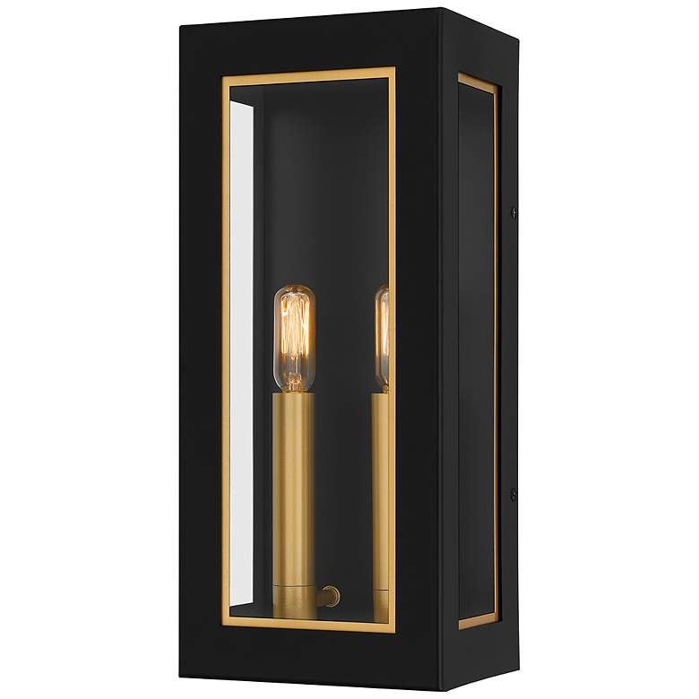 Image 2 Bourbon 2-Light Matte Black Outdoor Wall Lantern