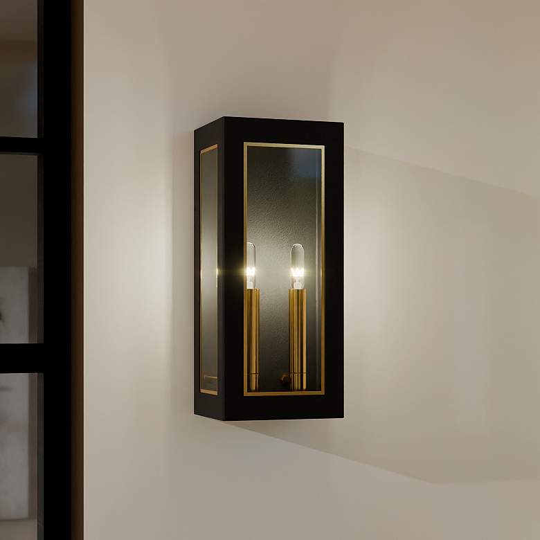 Image 1 Bourbon 2-Light Matte Black Outdoor Wall Lantern