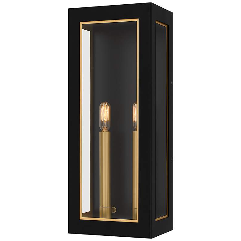 Image 2 Bourbon 2-Light Matte Black Outdoor Wall Lantern