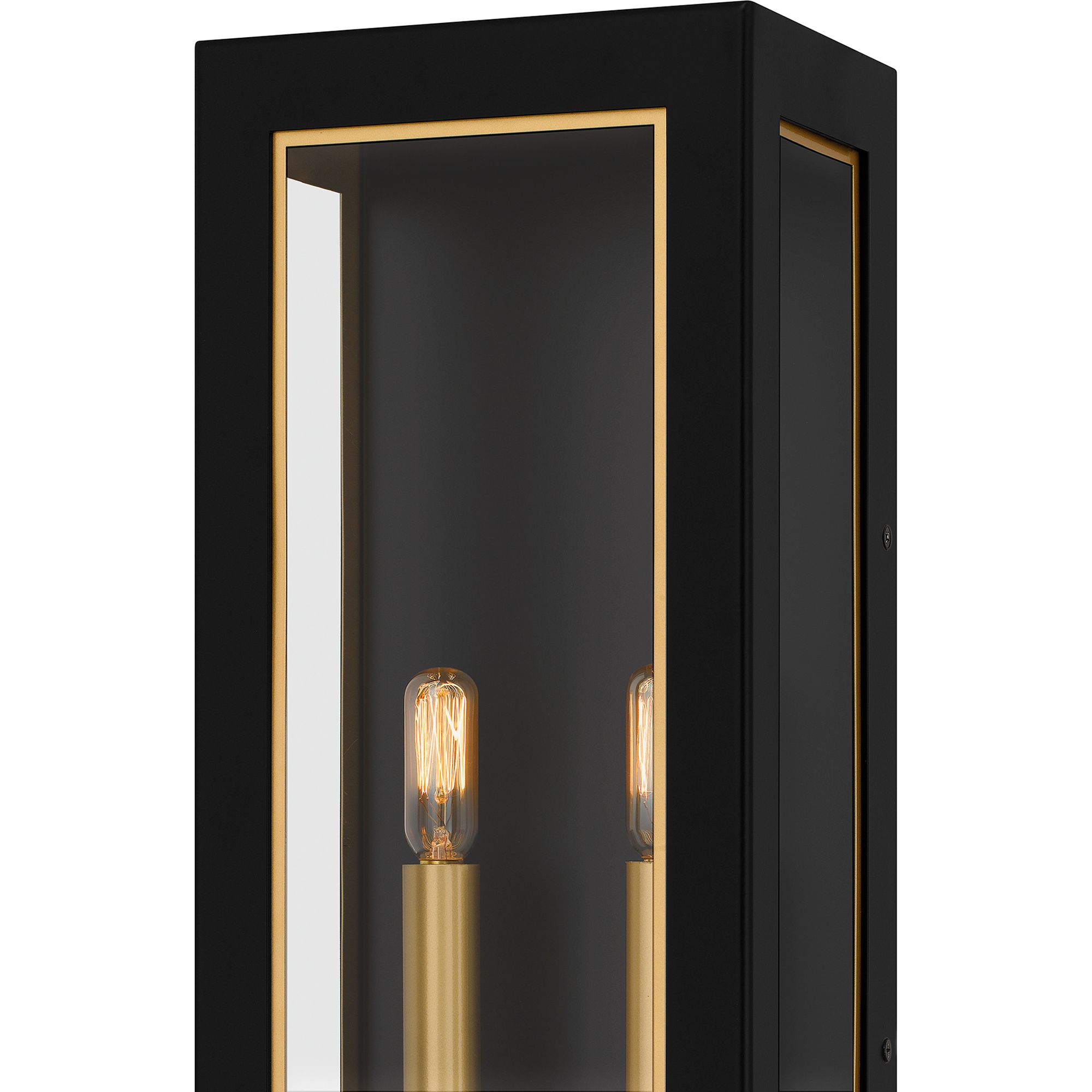 Bourbon 2-Light Matte Black Outdoor Wall Lantern