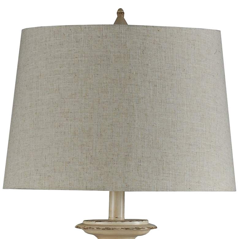 Image 3 Bourgault 64in Avignon Beige Floor Lamp with Heather Oatmeal Empire Shade more views