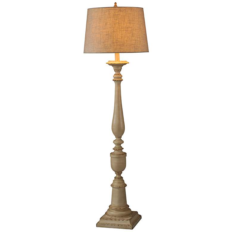 Image 5 Bourgault 64in Avignon Beige Floor Lamp with Heather Oatmeal Empire Shade more views