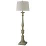 Bourgault 64in Olive Green Floor Lamp with Heather Oatmeal Empire Shade