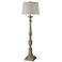 Bourgault 64in Olive Green Floor Lamp with Heather Oatmeal Empire Shade