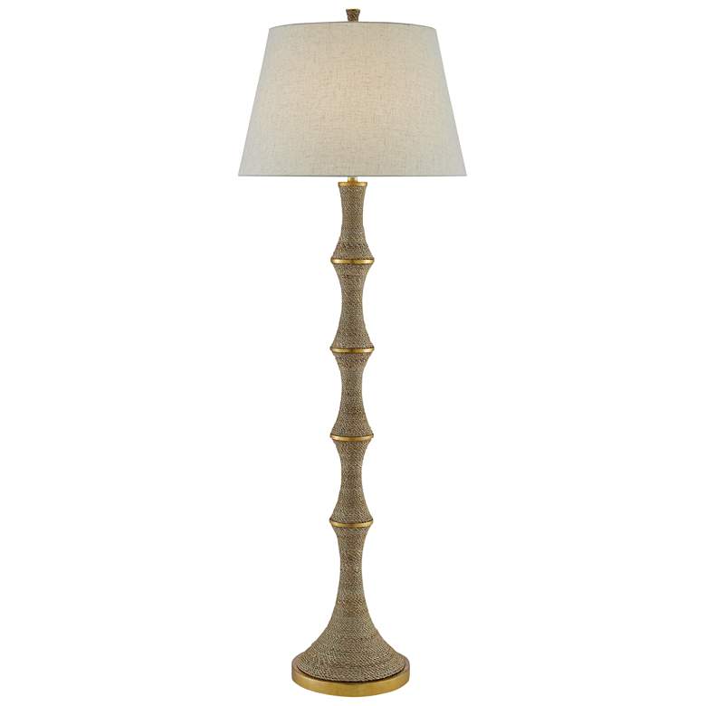 Bourgeon Natural Rope and Dark Gold Leaf Floor Lamp