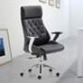 Boutique Black Faux Leather Adjustable Swivel Office Chair