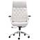 Boutique White Faux Leather Adjustable Swivel Office Chair