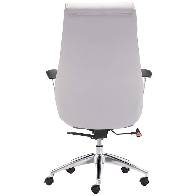 Image 7 Boutique White Faux Leather Adjustable Swivel Office Chair more views