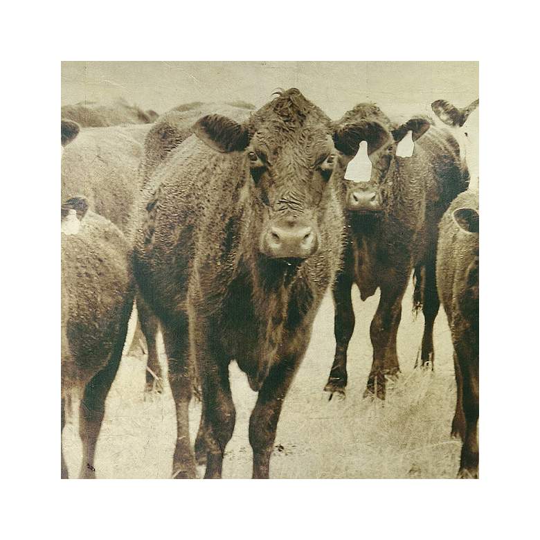 Image 3 Bovine 76 inch Wide Rectangular Canvas Wall Art more views
