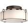 Bow 19.6" Wide Large Bronze Semi-Flush With Opal Glass