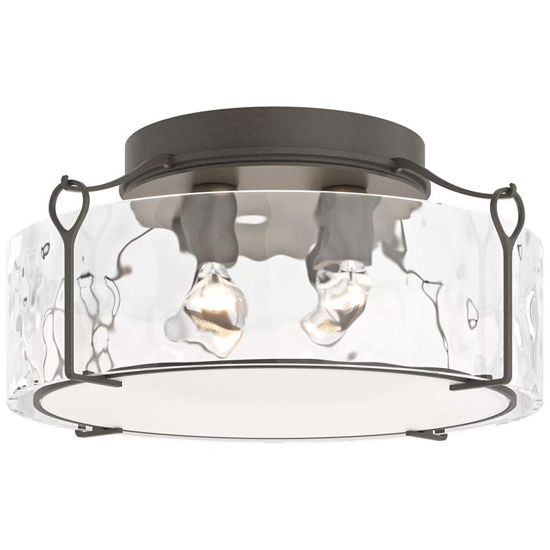 Image 1 Bow 19.6 inch Wide Large Dark Smoke Semi-Flush With Water Glass