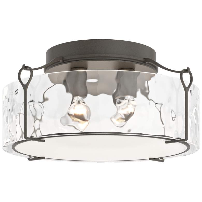 Image 1 Bow 19.6" Wide Large Dark Smoke Semi-Flush With Water Glass