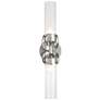 Bow 2-Light Bath Sconce - Sterling Finish - Clear Fluted Glass