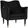 Bow Black Sky Velvet Fabric Armchair