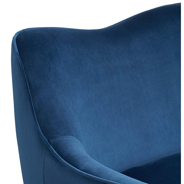 Image 4 Bow Blue Sky Velvet Fabric Modern Armchair more views