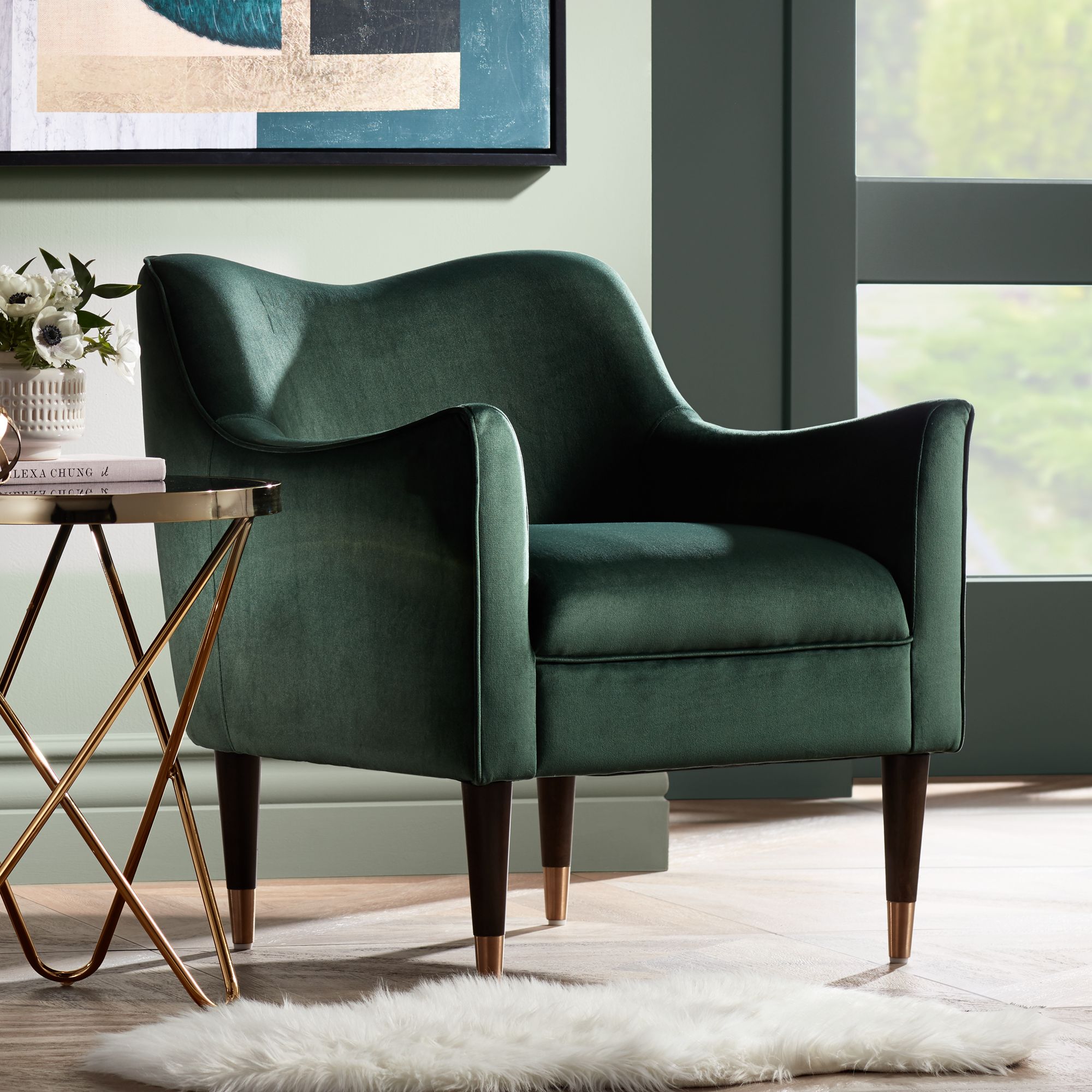 Green fabric armchair new arrivals