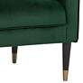 Bow Deep Green Sky Velvet Fabric Armchair in scene