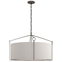 Bow Large Pendant - Oil Rubbed Bronze - Flax Shade