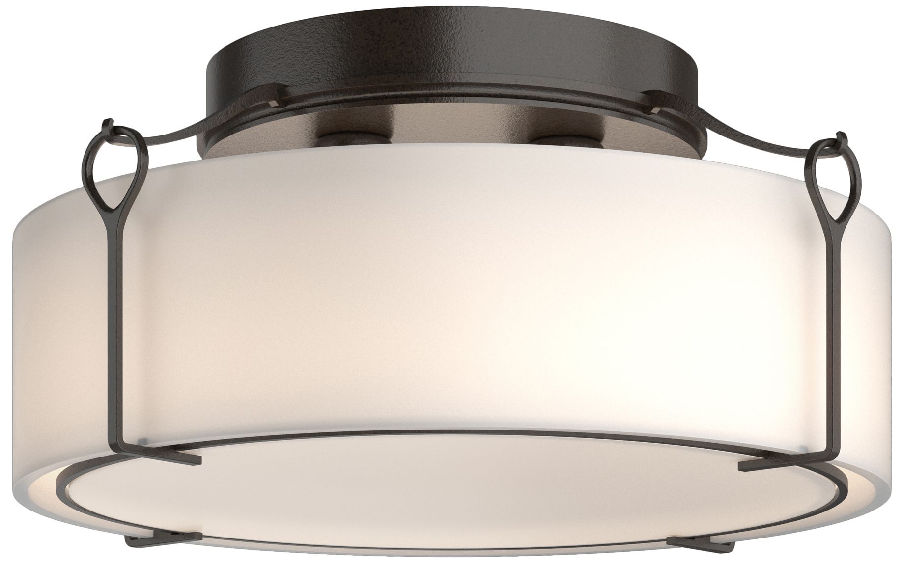 Bow Large Semi-Flush - Oil Rubbed Bronze - Opal Glass - Made to Order