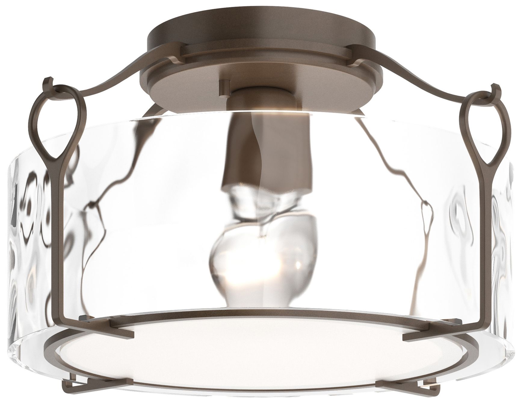 Bow Medium Semi-Flush - Bronze - Water Glass - Made to Order