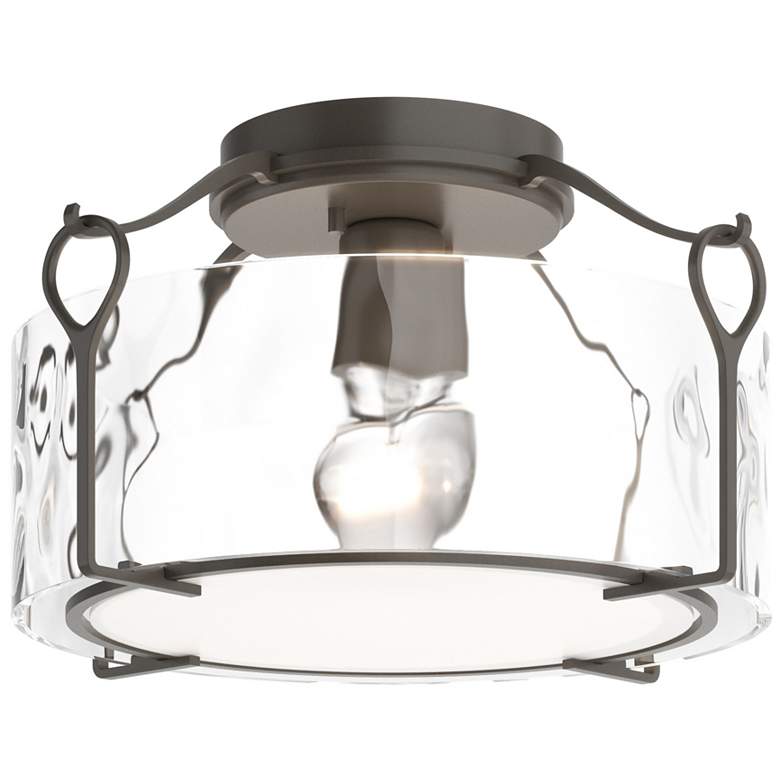 Image 1 Bow Medium Semi-Flush - Dark Smoke - Water Glass