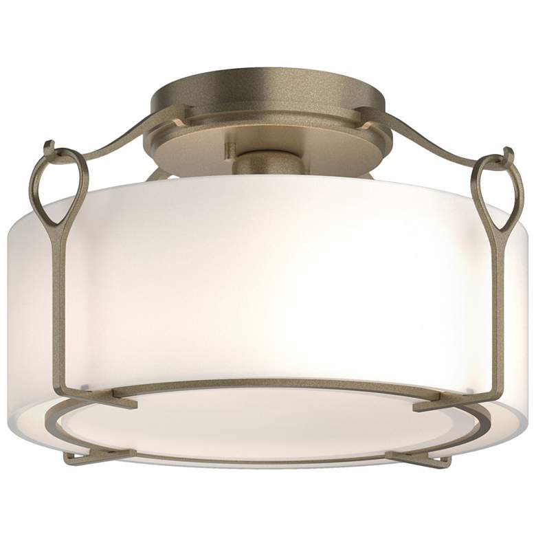 Image 1 Bow Medium Semi-Flush - Gold - Opal Glass